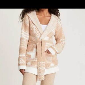 Barefoot Dreams Cozy Chic Patchwork Belted Cardigan